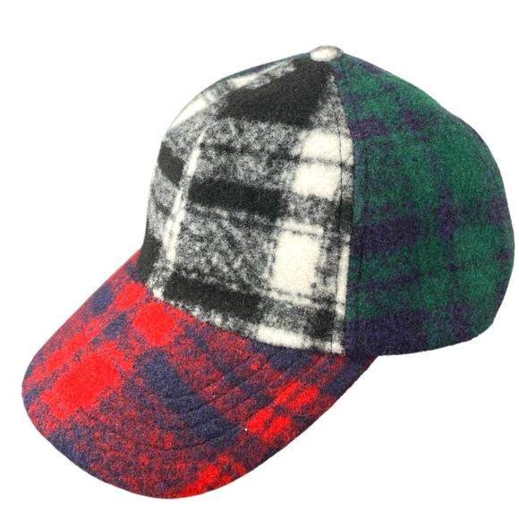 Free People San Diego Multicolor Mixed Plaid Flannel Baseball Cap Hat One Size - Picture 1 of 4